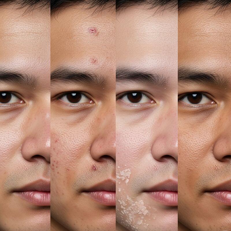 ปัญหาผิวที่ผู้ชายเจอบ่อย เช่น หน้ามัน สิว ผิวแห้ง