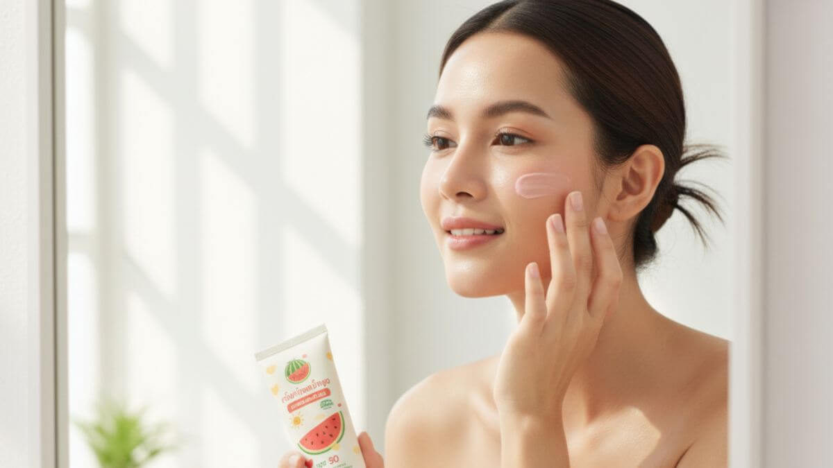 ครีมกันแดดแตงโม รีวิว 3 แบรนด์ฮิต ปกป้องผิว บำรุงใส ฉ่ำน้ำ ปี 2025 4 วิธีใช้ครีมกันแดดแตงโมให้เห็นผล ผิวใสฉ่ำน้ำ