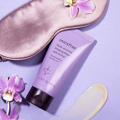 สลีปปิ้งมาร์ค (Sleeping Mask) ฟื้นฟูผิวข้ามคืน เติมน้ำให้ผิวฉ่ำนุ่ม ดูสุขภาพดี 7 Innisfree Orchid Enriched Sleeping Pack กล้วยไม้เกาหลี ช่วยให้ผิวกระชับ