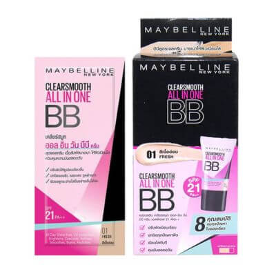 บีบีครีม BB Cream ยี่ห้อไหนดี 2025 ปกปิดดี เนียนบางเบา เหมาะกับทุกสภาพผิว 6 Maybelline New York Clear Smooth BB Cream สำหรับผิวมัน