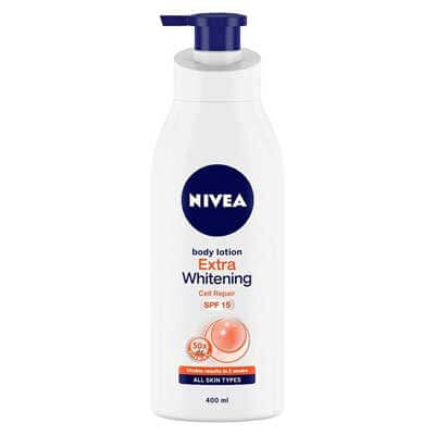 10 โลชั่นบำรุงผิวแนะนำ 2025 ผิวสวยขาวเนียนนุ่มในงบประหยัด 5 Nivea Body Lotion Extra Whitening Cell Repair