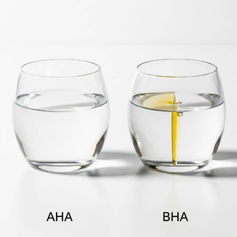ภาพเปรียบเทียบ BHA กับ AHA ผลัดเซลล์ผิวต่างกัน
