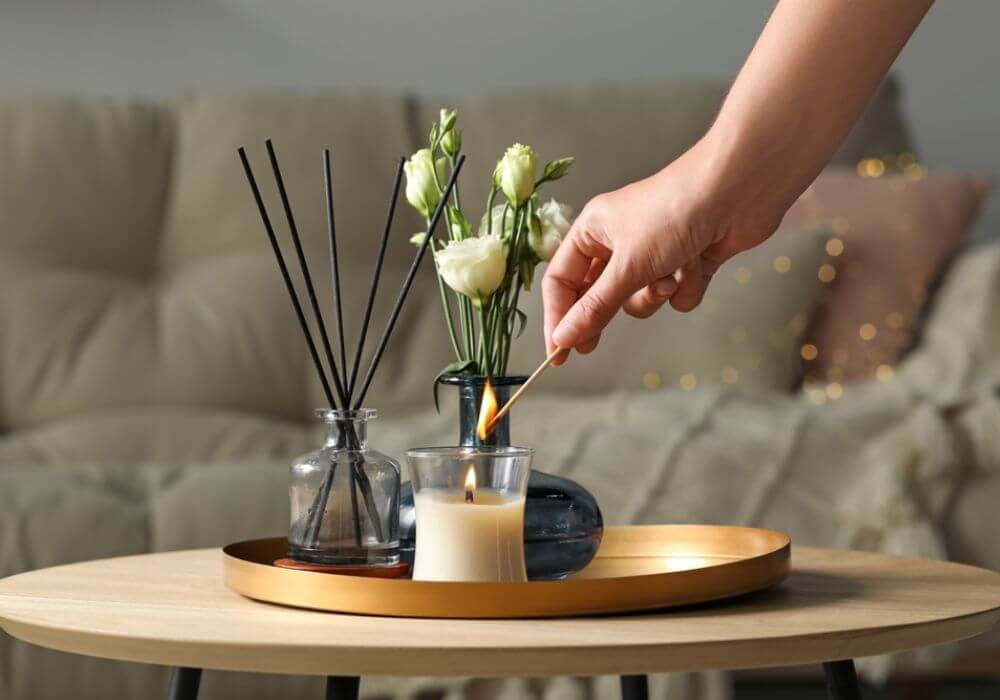 เทียนหอม Scented candles ช่วยให้บรรยากาศผ่อนคลาย 2 เทียนหอม