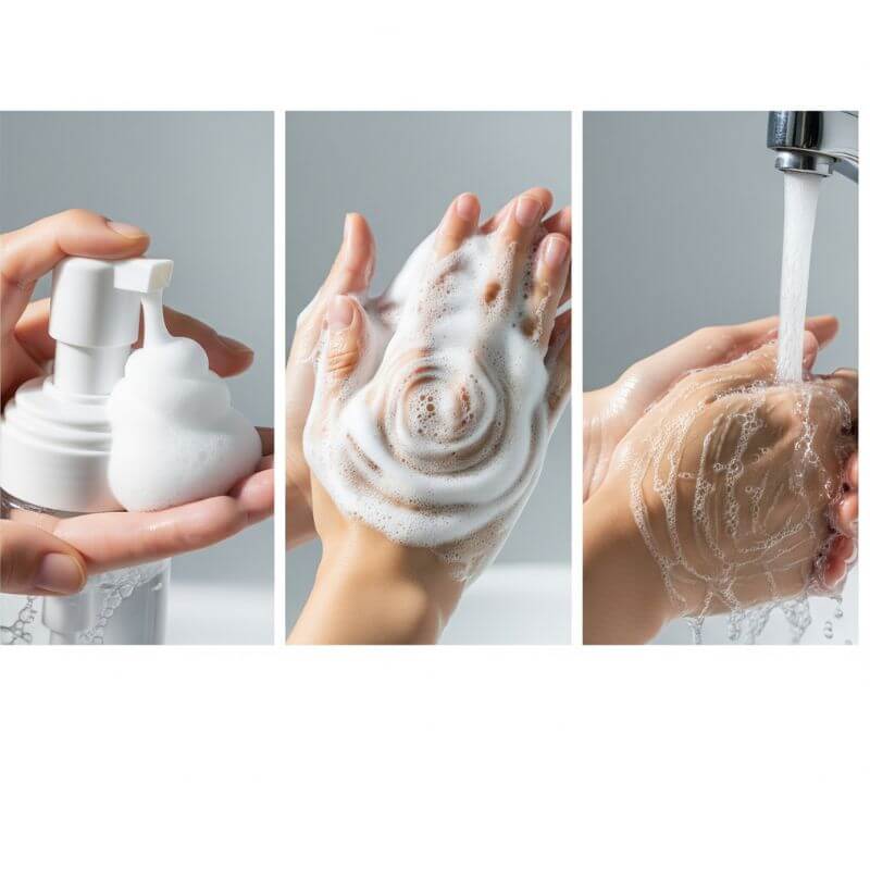 โฟมล้างมือ Foam Hand Wash เนื้อมูสดฟมนุ่ม กลิ่นหอมสะอาด 6 ขั้นตอนการใช้โฟมล้างมืออย่างถูกวิธี