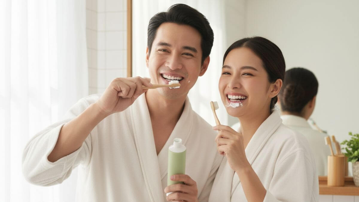 ยาสีฟันสมุนไพร คืออะไร ดีไหม เลือกยี่ห้อไหนดี 2025 5 ผู้ใช้ยาสีฟันสมุนไพรเพื่อดูแลเหงือกและลมหายใจสดชื่น