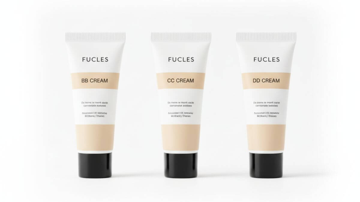 ดีดีครีม (DD Cream) คืออะไร ครบทั้งบำรุง ปกปิด และกันแดดในขั้นตอนเดียว 4 ภาพจัดเรียงหลอดครีมจากหลายแบรนด์บนพื้นเรียบขาวสะอาด มีเงาอ่อนของแสงธรรมชาติ สื่อถึงการรีวิวผลิตภัณฑ์ยอดนิยมโดยไม่มีโลโก้ชัดเจน