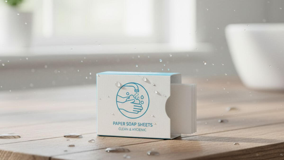 สบู่แผ่น (Paper Soap) คืออะไร ข้อดี–ข้อเสีย พร้อมวิธีเลือกใช้ให้เหมาะกับคุณ 2 สบู่แผ่น Paper Soap พกพาง่ายเพื่อสุขอนามัย