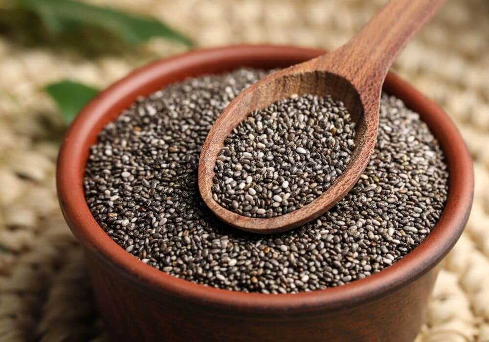 เมล็ดเจีย Chia Seeds แหล่งโปรตีนจากพืช ไฟเบอร์สูง ช่วยลดน้ำหนัก 2 เมล็ดเจีย