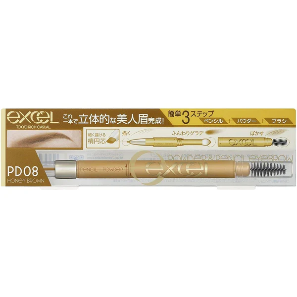 ดินสอเขียนคิ้วญี่ปุ่น สวยเป๊ะ เขียนง่าย ดูเป็นธรรมชาติ 7 Excel Powder Pencil Eyebrow EX