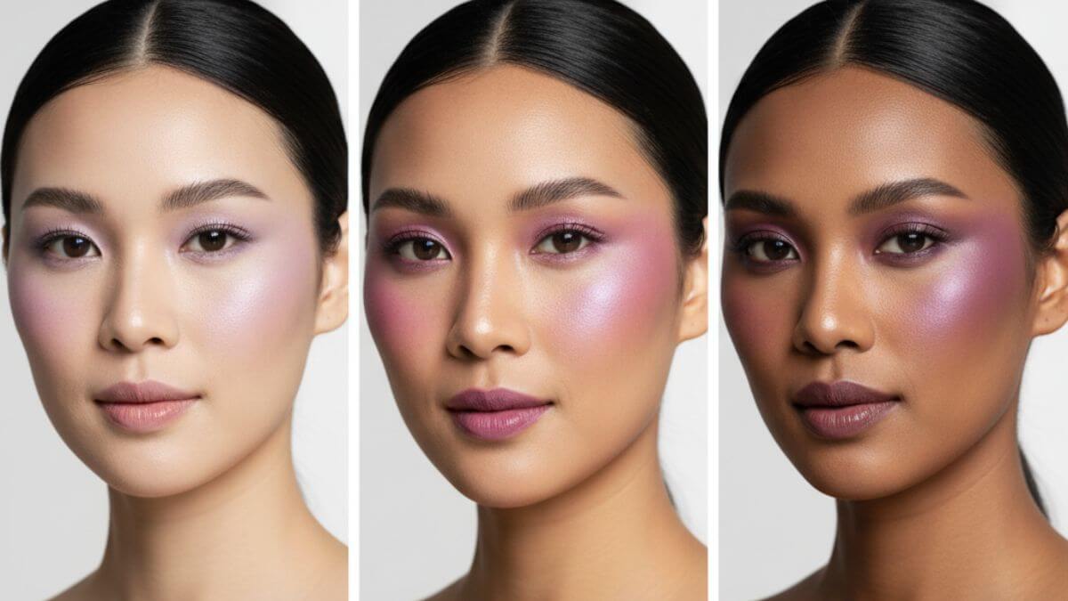 บลัชออนสีม่วง สร้างลุคเก๋สดใสที่ไม่ซ้ำใคร พร้อมแนะนำเฉดที่เข้ากับทุกสีผิว 4 เปรียบเทียบโทนผิวกับบลัชออนสีม่วงแต่ละเฉด