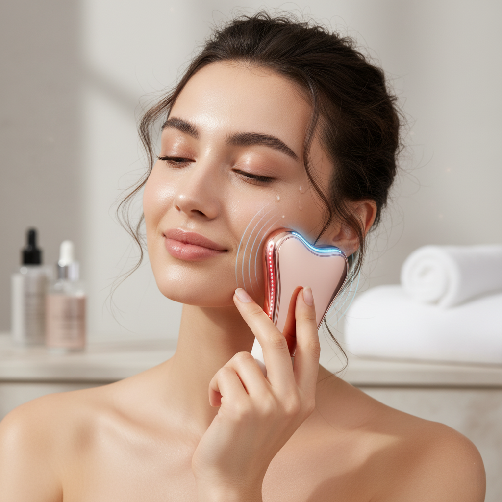 กัวซาไฟฟ้า Electric Gua Sha อุปกรณ์นวดหน้าตามแพทย์แผนจีน 6 using electric guasha