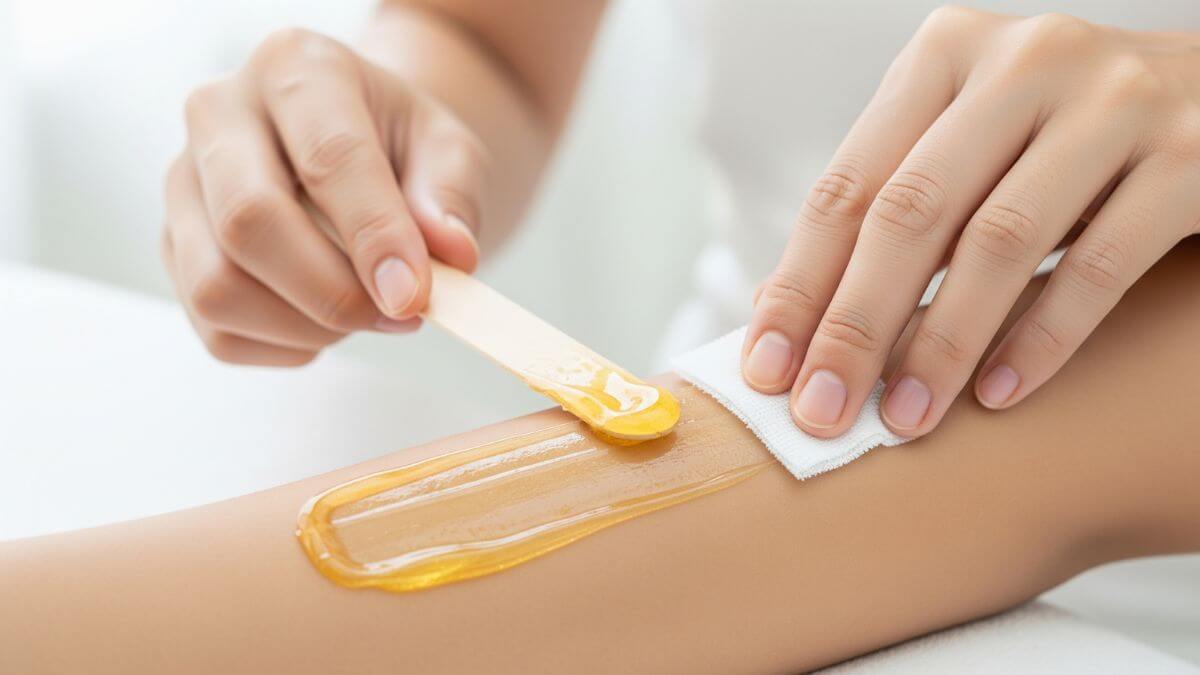 แว็กซ์น้ำผึ้ง Honey Wax Hair Removal สูตรธรรมชาติ วิธีทำ ข้อดี–ข้อเสีย และเคล็ดลับ 2025 5 การใช้แว็กซ์น้ำผึ้งทาผิวแล้วดึงออกเพื่อลอกขน
