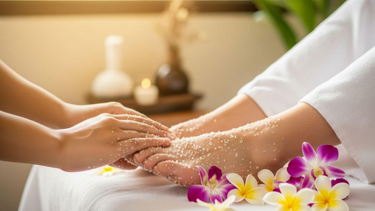 สครับเท้า Foot Scrub วิธีขัดเท้าให้นุ่ม ลดส้นเท้าแตก 2025 2 สครับเท้าเพื่อผิวเนียนนุ่มสุขภาพดี