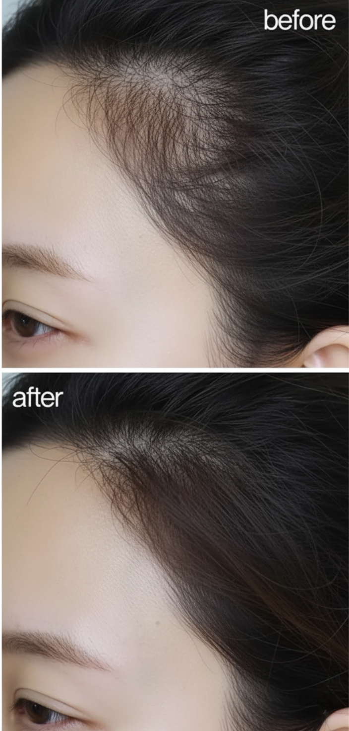 คุชชั่นปิดผมบาง Hair Cushion ช่วยปกปิดหนังศีรษะที่โล่ง ให้ดูเป็นธรรมชาติ 5 before after 1