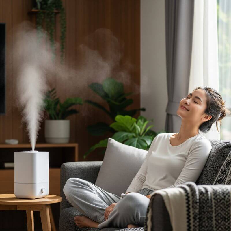 ใช้เครื่องพ่นไอน้ำเพิ่มความชื้น ช่วยหายใจโล่ง ผิวไม่แห้ง
