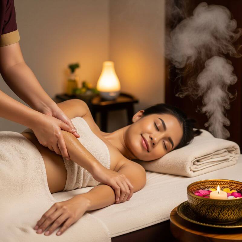 นวดอโรม่า (Aroma Massage) ดีอย่างไร? วิธีนวด ข้อควรรู้ และประโยชน์ 2025 4 นวดอโรม่าเพื่อบรรเทาปวดเมื่อยและกระตุ้นการไหลเวียนโลหิต