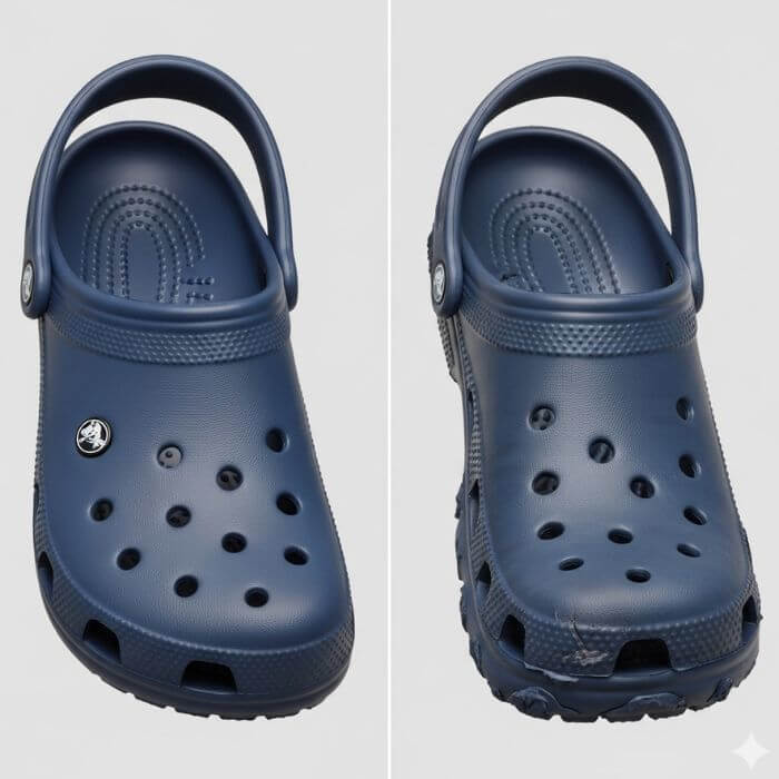 เปรียบเทียบ Crocs แท้และปลอม ความต่างด้านวัสดุและคุณภาพ