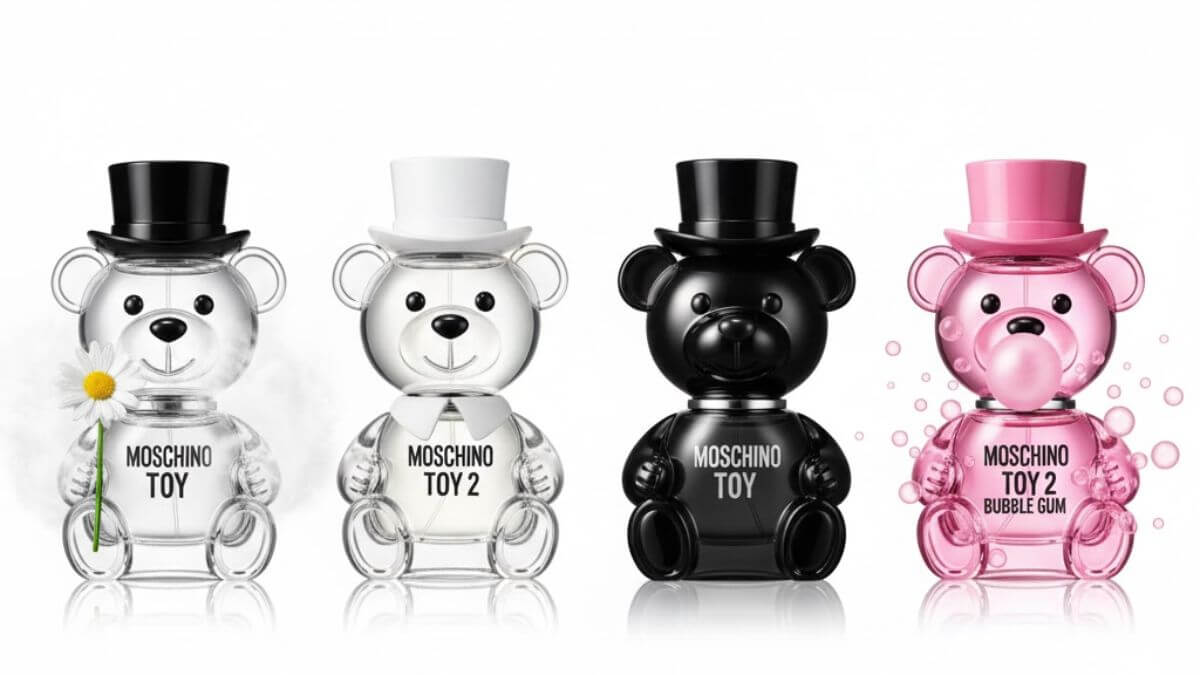 น้ำหอม Moschino Toy กลิ่นไหนดี? รีวิวทุกซีรีส์พร้อมวิธีเลือกให้ตรงใจ 4 น้ำหอม Moschino Toy ทุกซีรีส์ Toy, Toy 2, Toy Boy และ Toy 2 Bubble Gum ดีไซน์หรู playful ในภาพเดียว