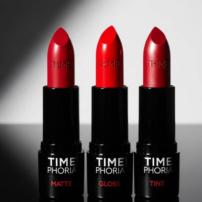 ลิป Time Phoria (ไทม์ฟอเรีย) รีวิว จุดเด่น สีที่แนะนำ และการเปรียบเทียบ 5 ประเภทลิป Time Phoria ลิปแมท กลอส และทิ้นท์