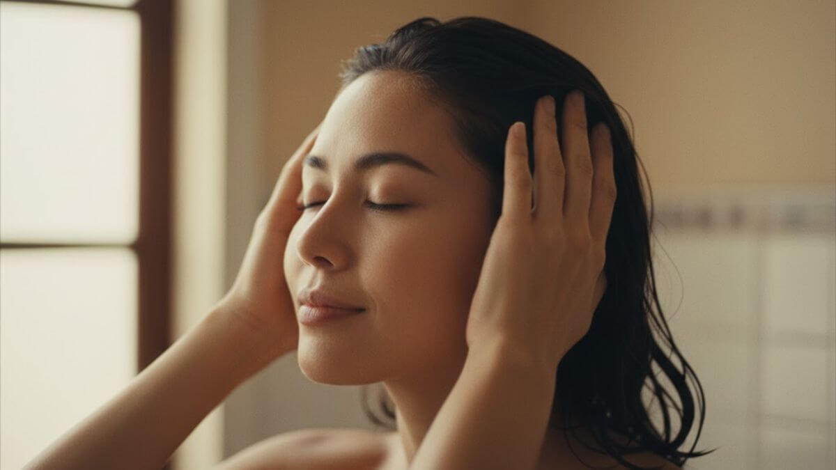 รวมแชมพูและเซรั่มลดผมร่วง เหมาะสำหรับคนผมบาง (ฉบับครบ จบในโพสต์เดียว) 6 หญิงไทยนวดหนังศีรษะหลังใช้เซรั่มลดผมร่วง