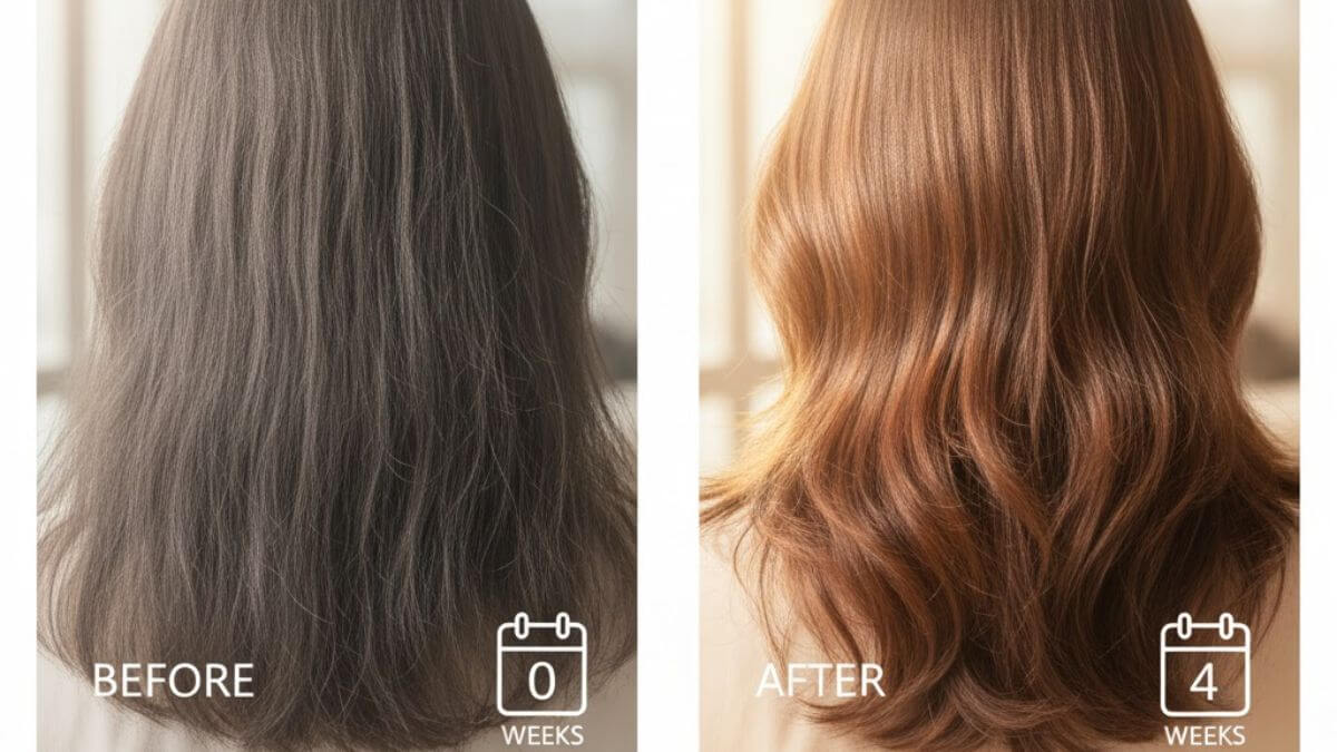 รีวิวแชมพูลดผมร่วง เห็นผลจริงใน 4 สัปดาห์ 6 ภาพแนวคิดเปรียบเทียบผลลัพธ์เส้นผมหนาขึ้นหลังใช้แชมพูลดผมร่วง