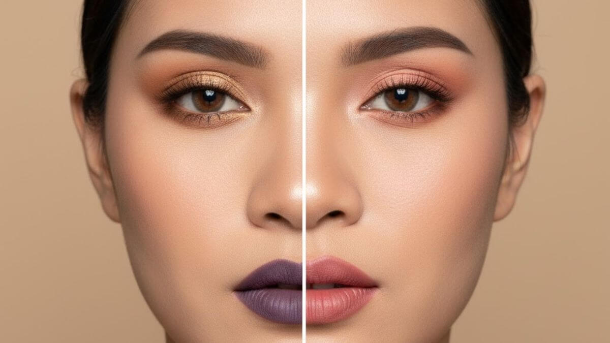 วิธีเลือกอายแชโดว์ให้เข้ากับโทนสีผิวและลิปสติก 3 ตัวอย่างการแต่งหน้าที่สีอายแชโดว์และลิปไม่เข้ากัน