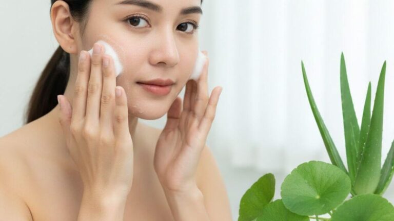 ภาพปกโฟมล้างหน้าสูตรใบบัวบก ว่านหางจระเข้ ลดรอยแดงผิวแพ้ง่าย