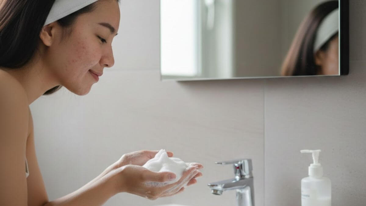 โฟมล้างหน้าสูตรอ่อนโยนสำหรับคนเป็นสิวง่าย ช่วยลดการระคายเคืองผิว